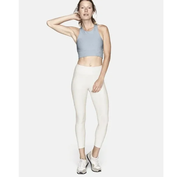 Outdoor Voices Blue Quartz Slashback Crop Activewear Top Size Large - Picture 3 of 11